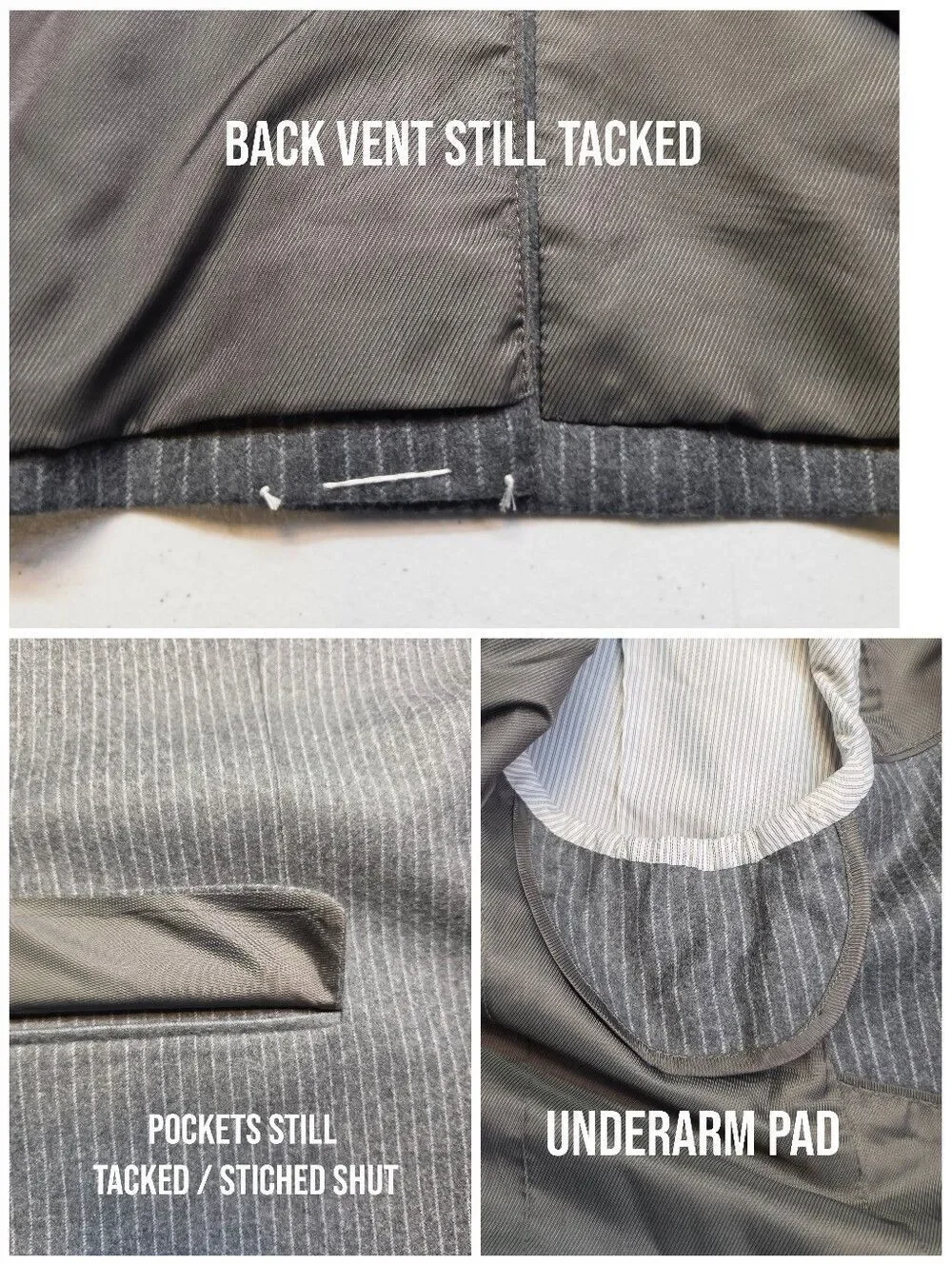 Banana Republic Tessuto Marzotto Gray Pinstripe Suit Blazer Jacket Dress Pants